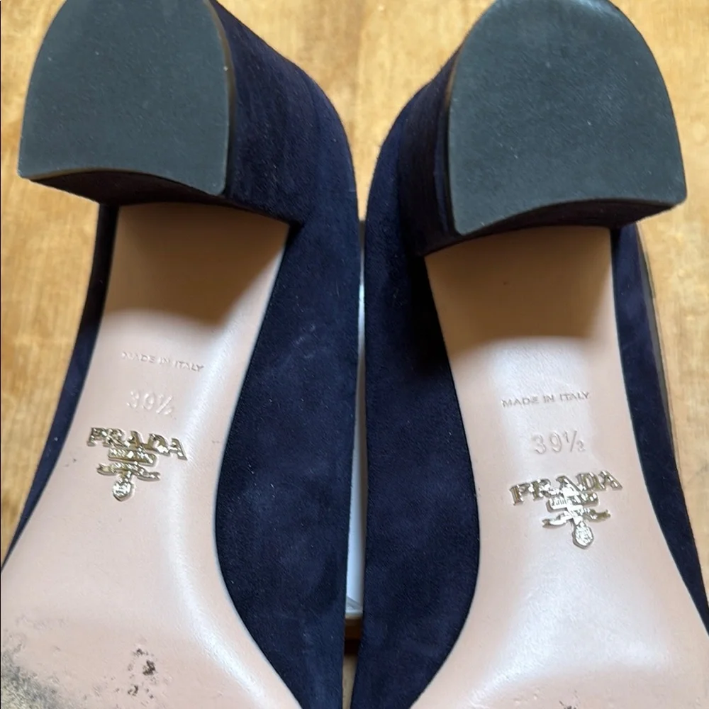 Prada Authentic Blue Block Heel Elegant Design - Picture 5 of 9